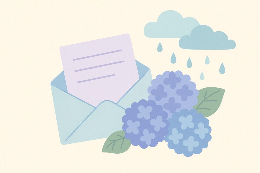 梅雨の挨拶を手紙で丁寧に伝える【季節感ある例文と書き方の工夫】