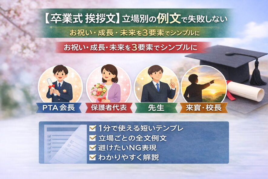【卒業式の挨拶文】立場別の例文と失敗しない書き方
