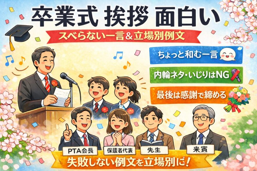 【卒業式の挨拶で面白い一言】スベらない例文と入れ方【立場別】