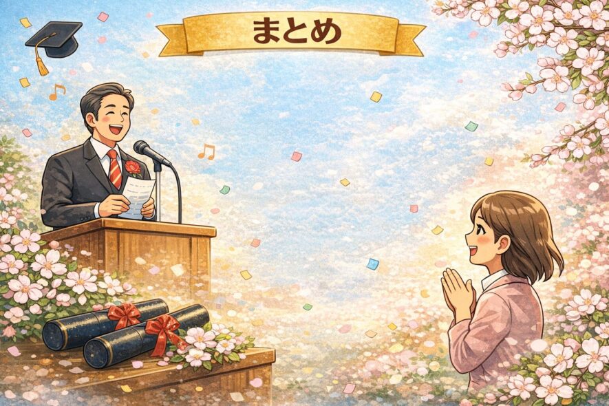 まとめ：卒業式で面白い挨拶を狙うなら「和ませる一言」を一つだけ
