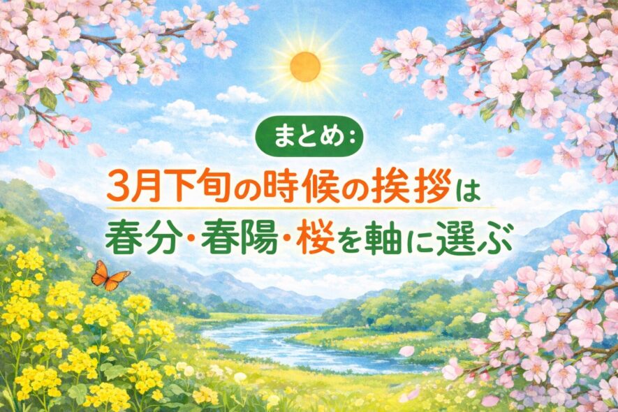 まとめ：3月下旬の時候の挨拶は春分・春陽・桜を軸に選ぶ