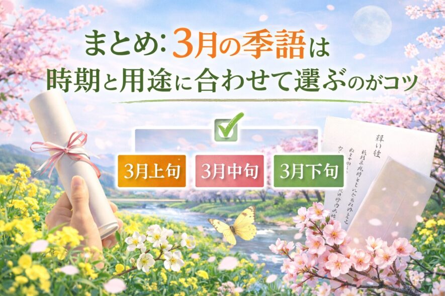 まとめ:3月の季語は時期と用途に合わせて選ぶのがコツ