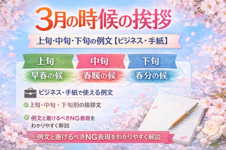 【3月の時候の挨拶】上旬・中旬・下旬の例文【ビジネス・手紙】
