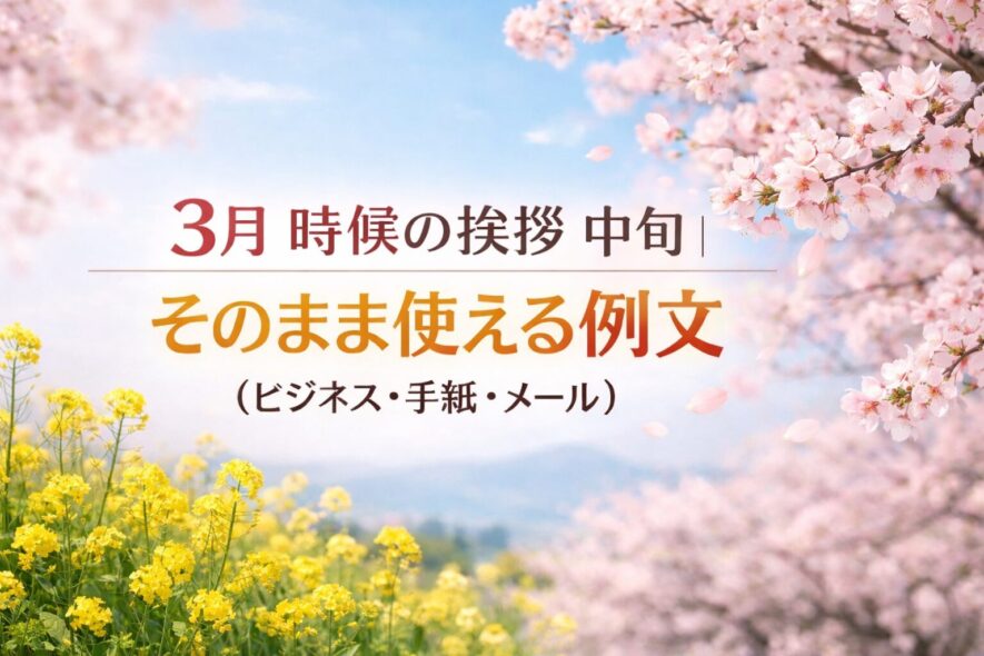 3月中旬の時候の挨拶｜そのまま使える例文（ビジネス・手紙・メール）