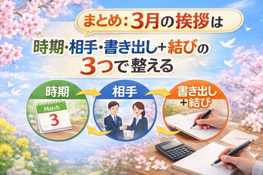 まとめ：3月の挨拶は時期・相手・書き出し＋結びの3つで整える