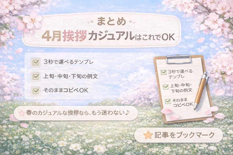 まとめ｜4月挨拶カジュアルはこれでOK