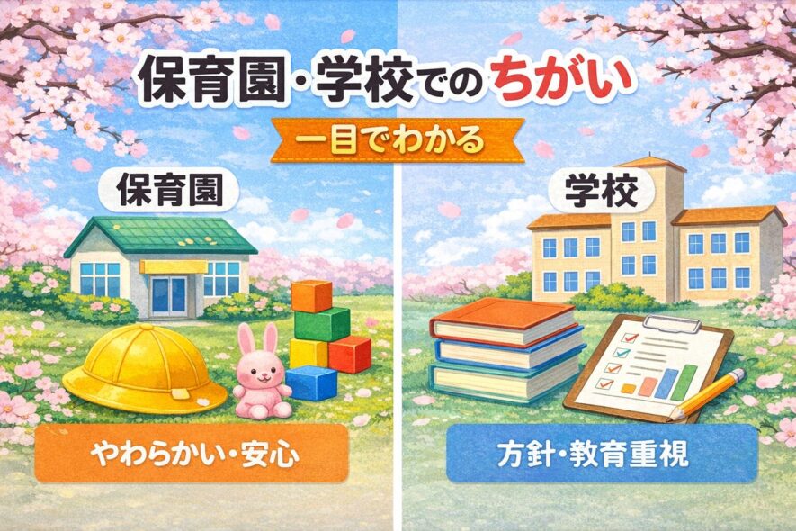 保育園・学校での違い【一目でわかる】