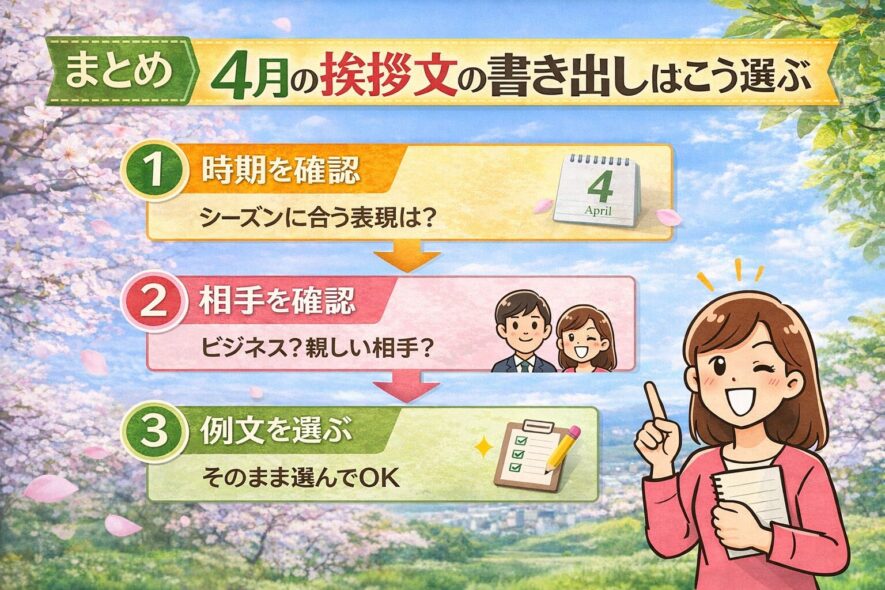 まとめ｜4月の挨拶文の書き出しはこう選ぶ
