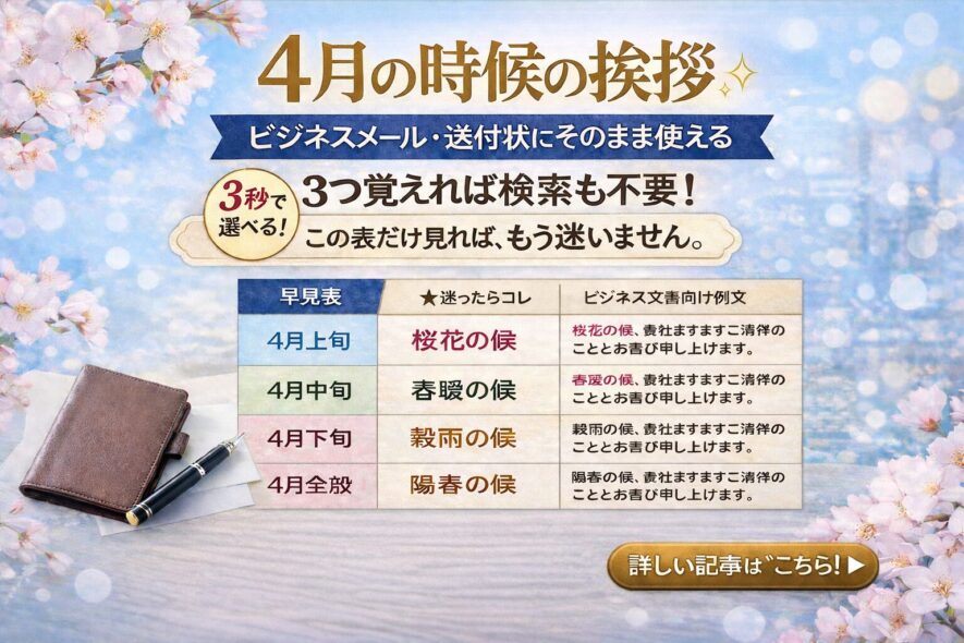 4月の時候の挨拶のビジネス例文【上旬・中旬・下旬まとめ】