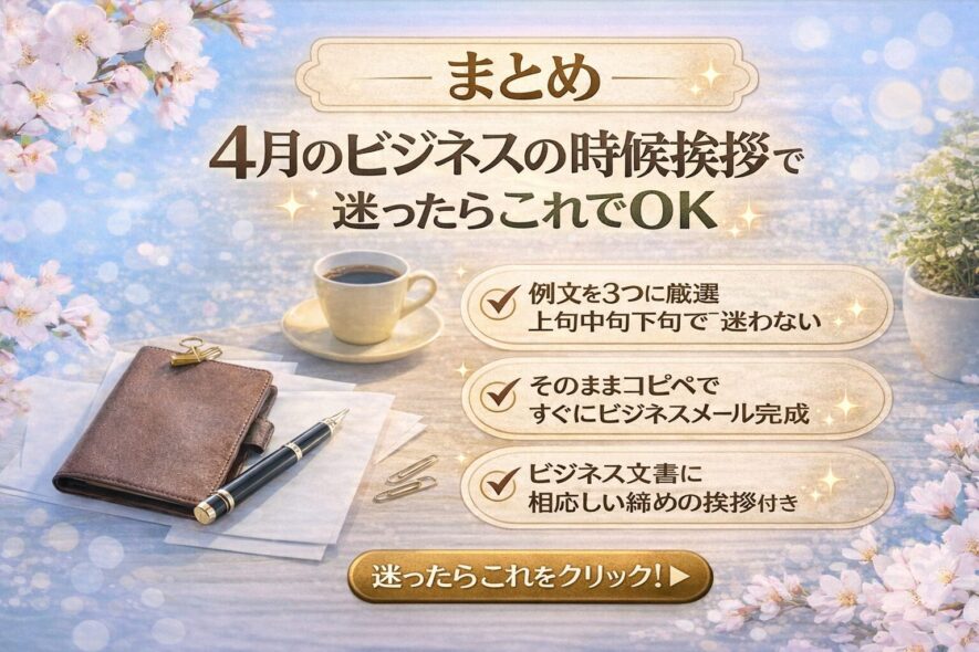 まとめ｜4月のビジネスの時候挨拶で迷ったらこれでOK