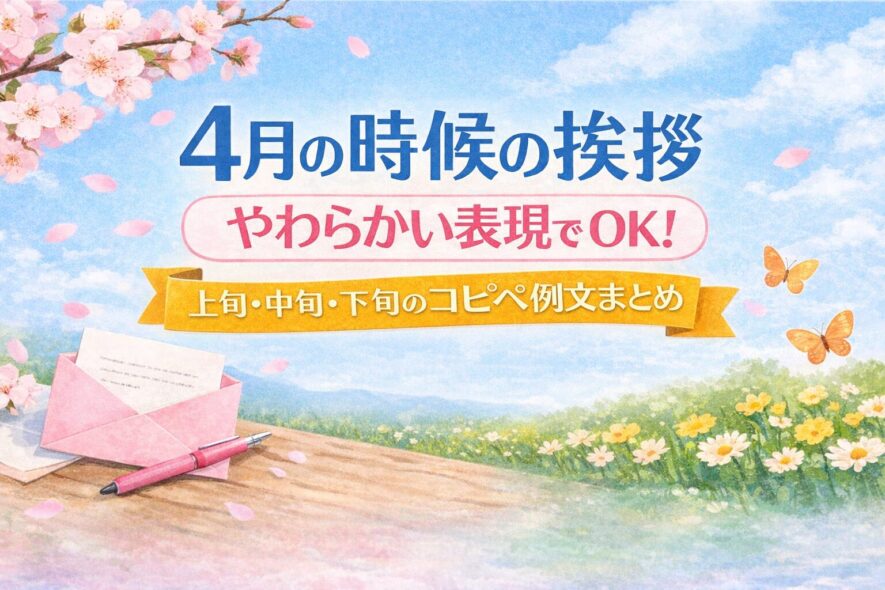 4月の時候挨拶のやわらかい表現｜上旬・中旬・下旬の例文と書き出し