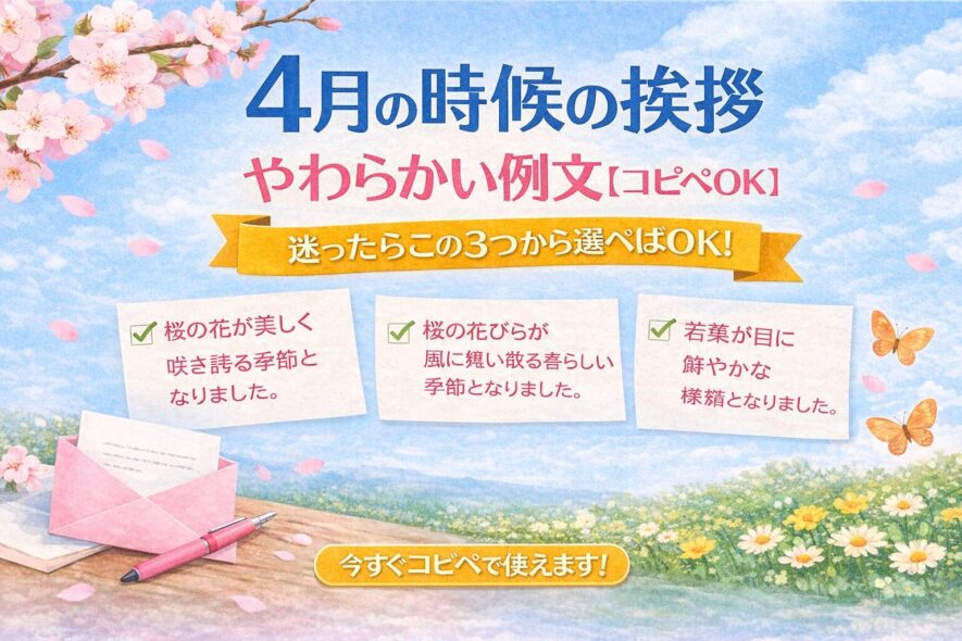 まとめ｜4月のやわらかい時候の挨拶は3つから選べばOK