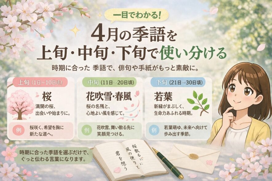 4月の季語を上旬・中旬・下旬で使い分ける