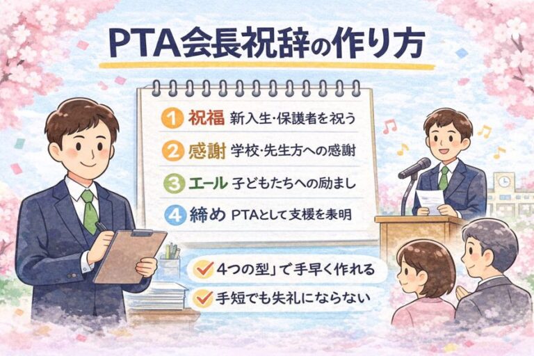 【PTA会長の入学式挨拶】例文コピペで30秒完成(そのまま使える)