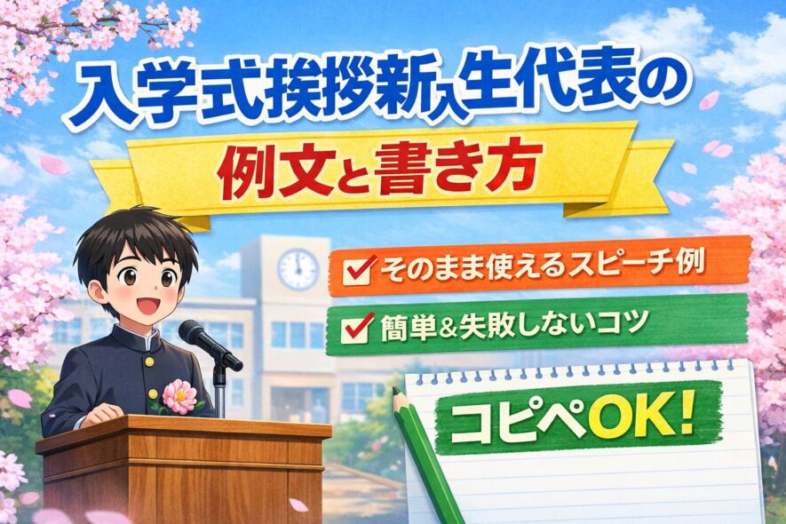 【新入生代表の入学式挨拶】そのまま使える例文と書き方【コピペOK】