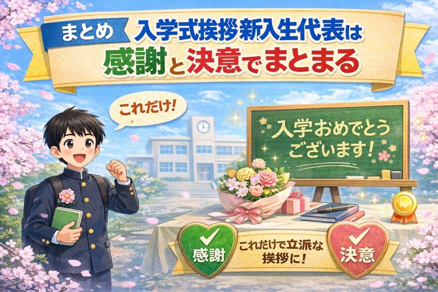 まとめ｜入学式挨拶新入生代表は感謝と決意でまとまる