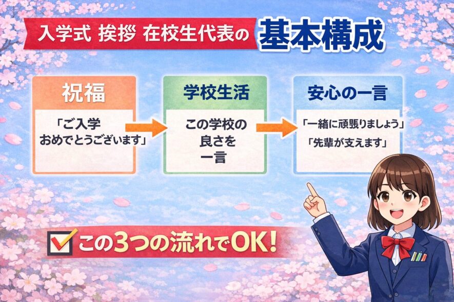 入学式の在校生代表挨拶の基本構成