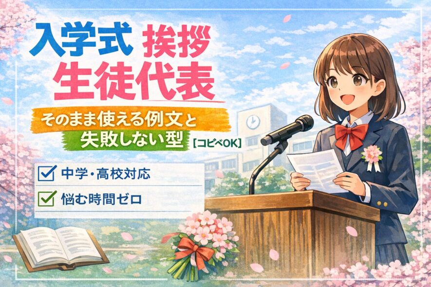入学式の生徒代表の挨拶例文と構成|中学・高校対応【コピペOK】