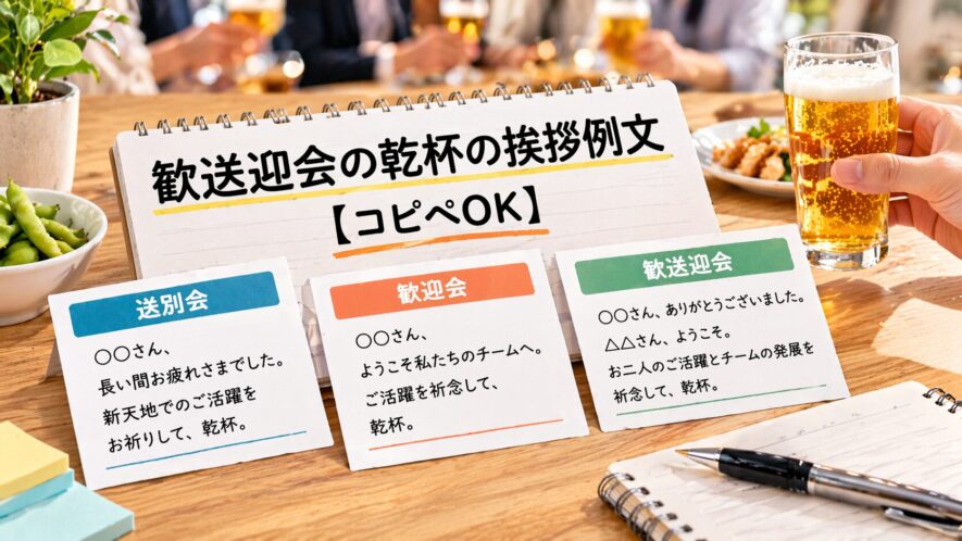 歓送迎会の乾杯の挨拶例文【コピペOK】