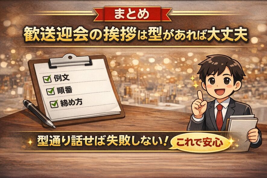 まとめ｜歓送迎会の挨拶は型があれば大丈夫