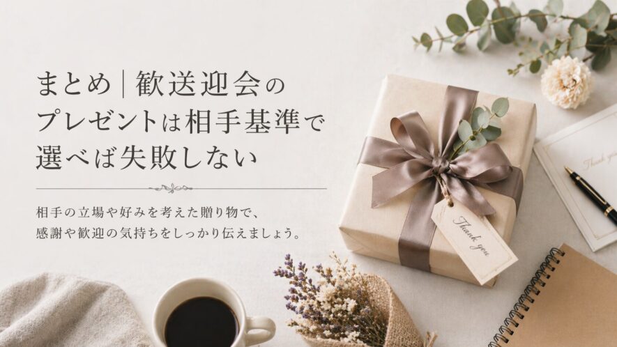 まとめ｜歓送迎会のプレゼントは相手基準で選べば失敗しない