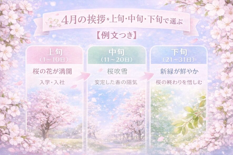 4月の挨拶を上旬・中旬・下旬で選ぶ【例文つき】