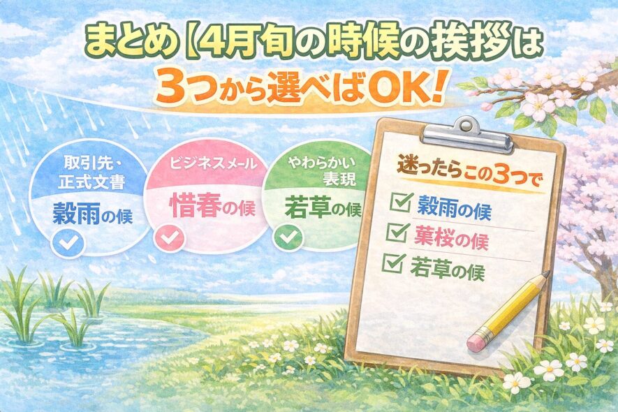 まとめ｜4月下旬の時候の挨拶は3つから選べばOK