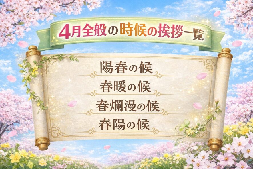 4月全般の時候の挨拶一覧