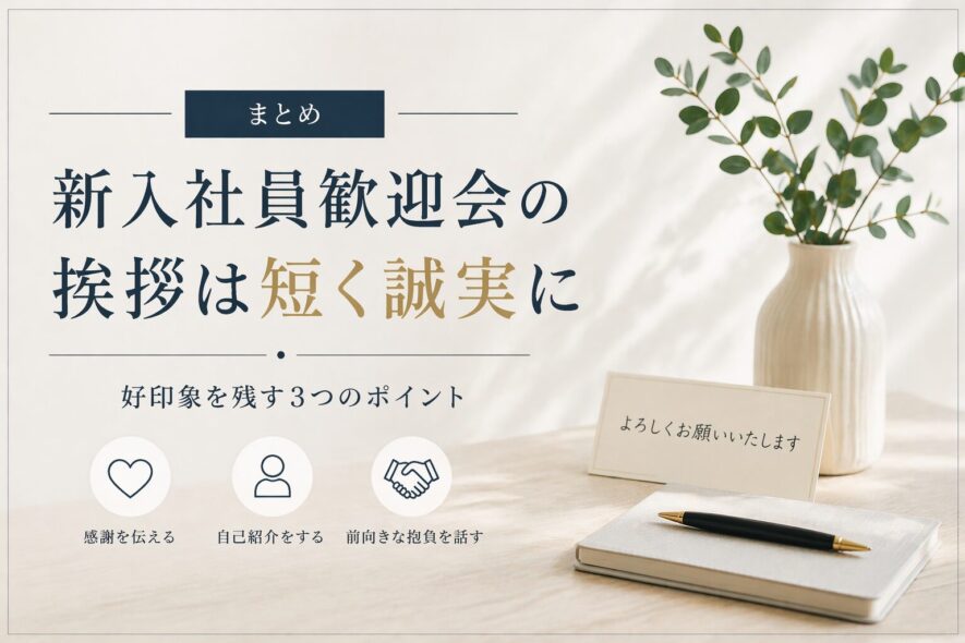 まとめ|新入社員歓迎会の挨拶は短く誠実に