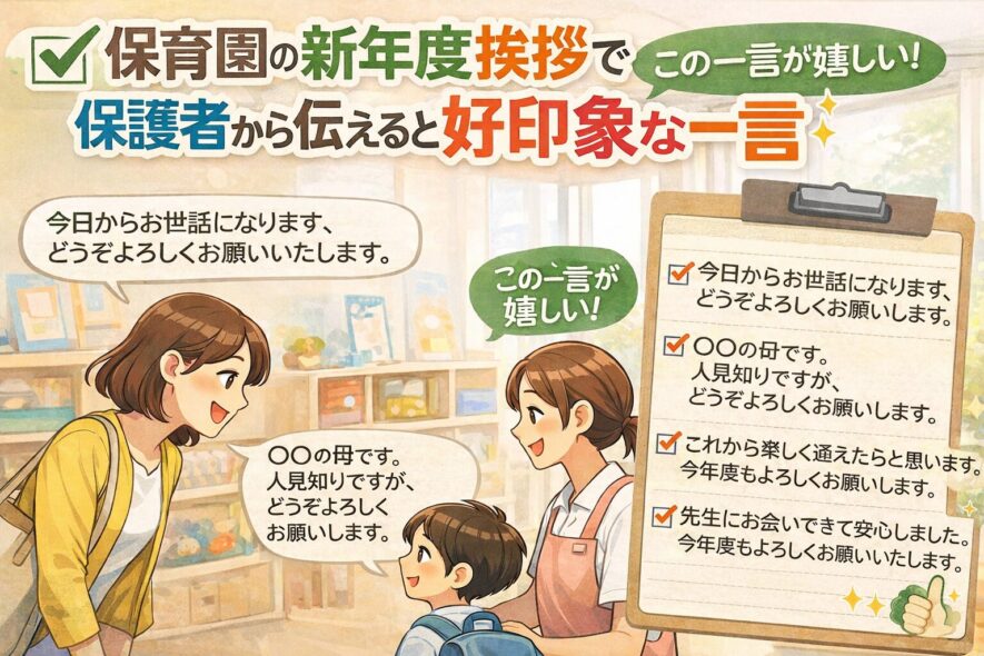 保育園の新年度挨拶で保護者から伝えると好印象な一言