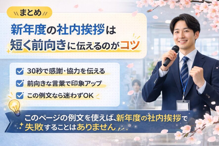 まとめ|新年度の社内挨拶は短く前向きに伝えるのがコツ