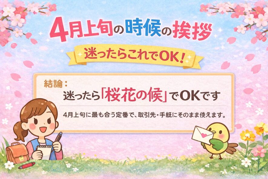 4月上旬の時候の挨拶｜そのまま使える例文と書き出し【コピペOK】