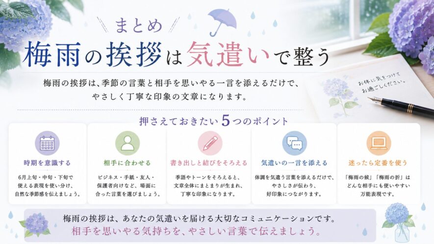 まとめ|梅雨の挨拶は気遣いで整う