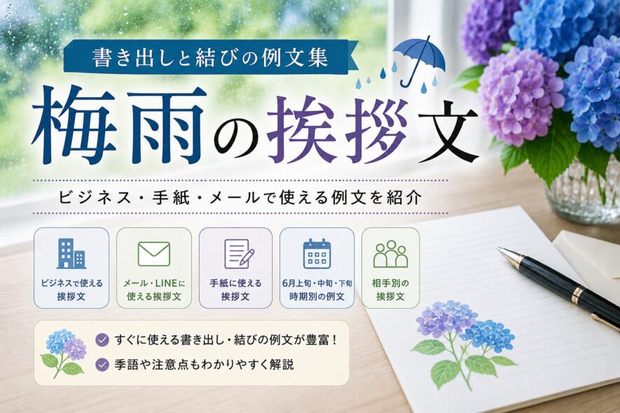 【梅雨の挨拶文】書き出しと結びの例文集｜ビジネス・手紙・メール