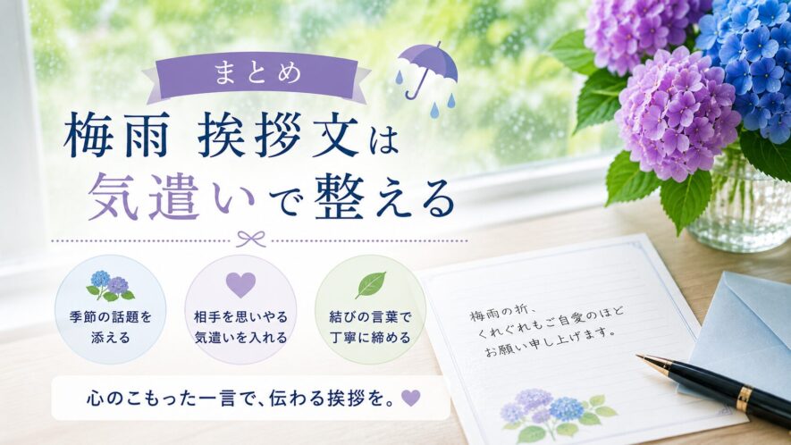 まとめ｜梅雨の挨拶文は気遣いで整える