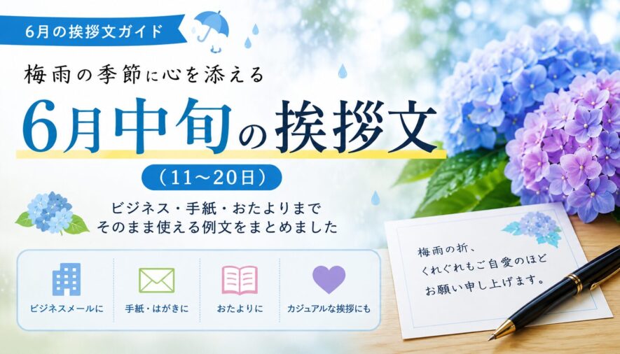 6月中旬の挨拶文（11〜20日）