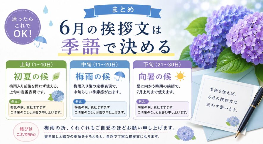 まとめ｜6月の挨拶文は季語で決める