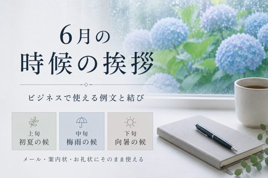 【6月のビジネスで使える時候の挨拶】上旬・中旬・下旬の例文と結び