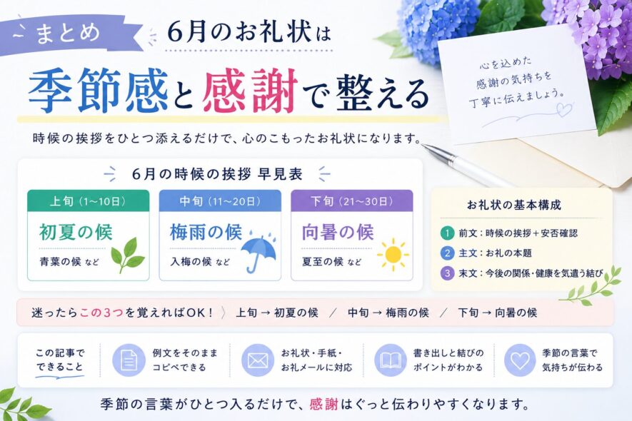 まとめ｜6月のお礼状は季節感と感謝で整える