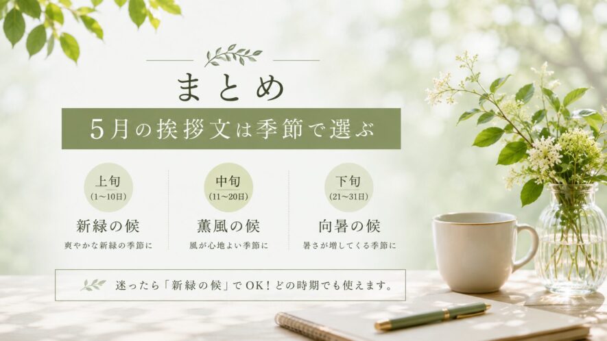 まとめ｜5月の挨拶文は季節で選ぶ