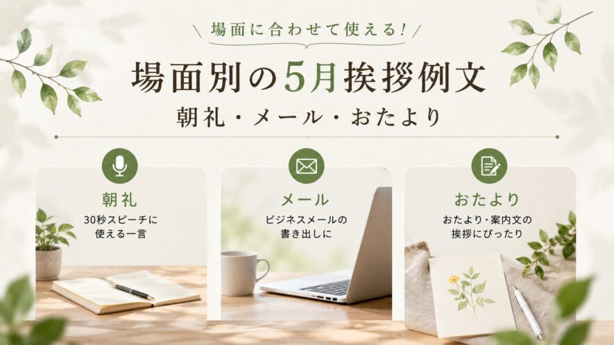 場面別の5月挨拶例文｜朝礼・メール・おたより