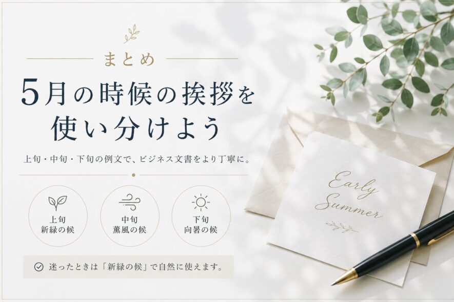 まとめ｜5月の時候の挨拶を使い分けよう