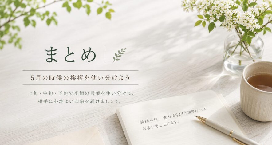 まとめ｜5月の時候の挨拶を使い分けよう