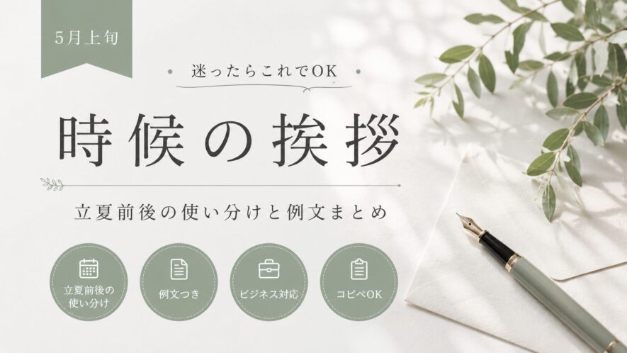 5月上旬の時候の挨拶｜例文一覧と立夏前後の使い分け【コピペOK】