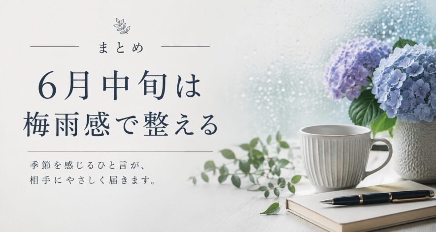 まとめ｜6月中旬は梅雨感で整える