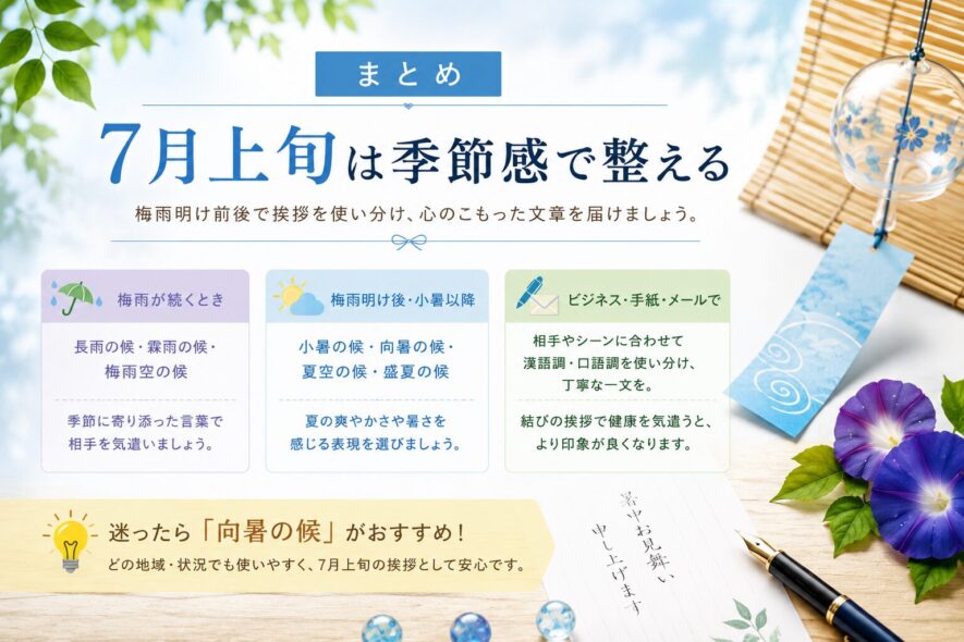 まとめ｜7月上旬は季節感で整える