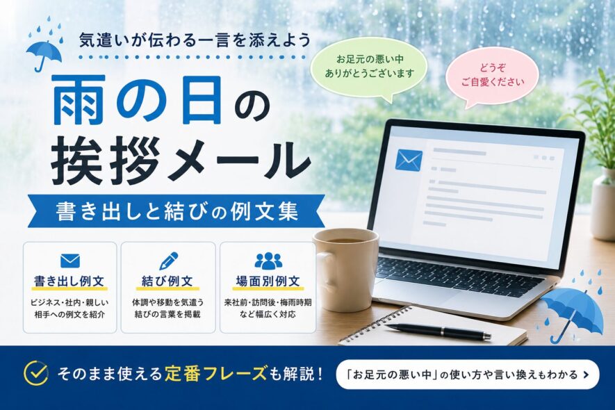 雨の日に好印象な挨拶メール【気遣いが伝わる＋ビジネス・私用対応】