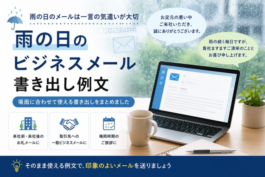 雨の日のビジネスメール書き出し例文