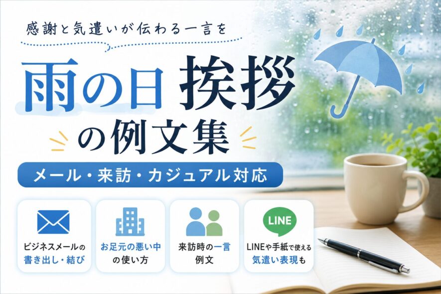 【雨の日の挨拶例文集】ビジネスメール・来訪・カジュアル対応