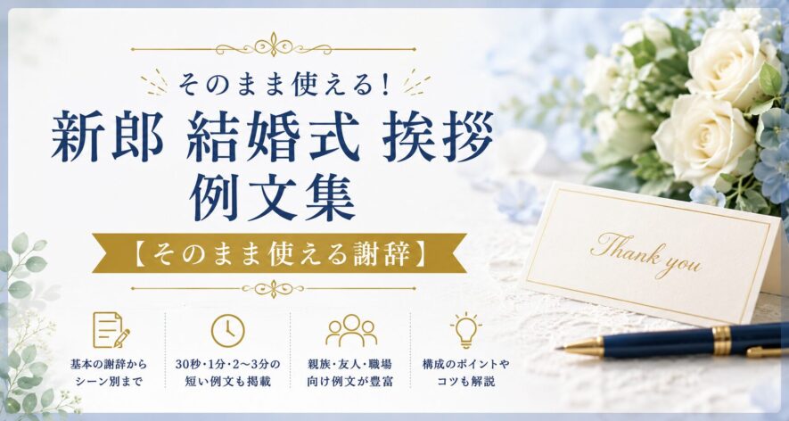 新郎結婚式挨拶の例文集【そのまま使える謝辞】